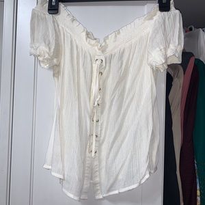 Off the shoulder white blouse